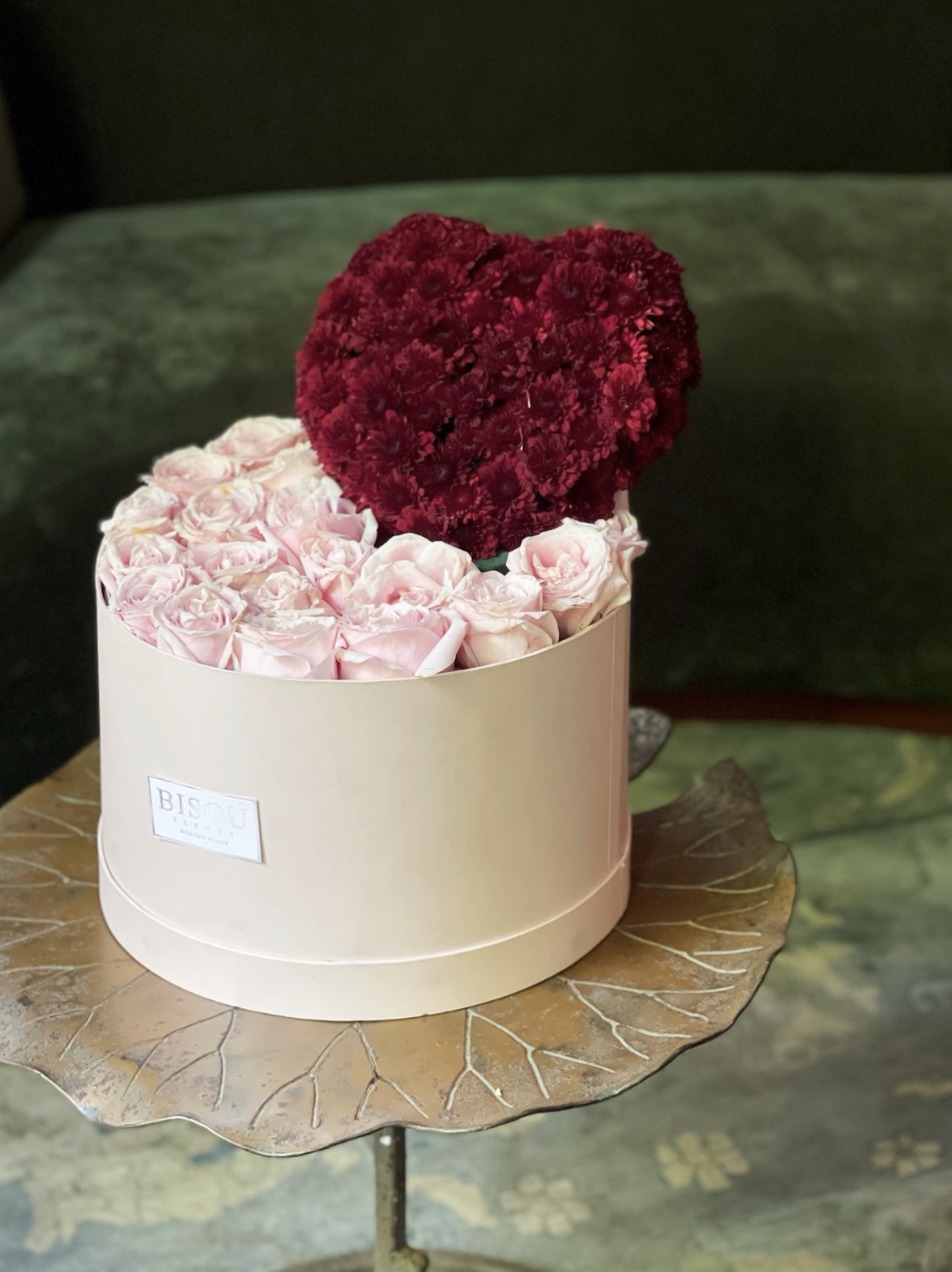 Eliza | 38 Pink Roses with Chrysanthemum Heart -  